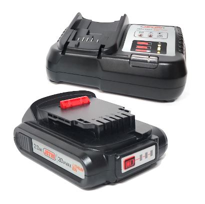 Jetco Products 2.0 Ah 20V Lithium-Ion Battery and Battery Charger Visual Photo