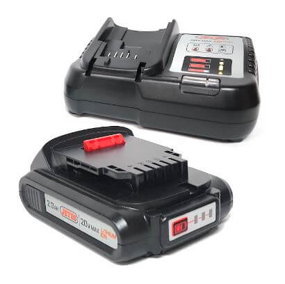 Jetco Products 2.0 Ah 20V Lithium-Ion Battery and Battery Charger Visual Photo
