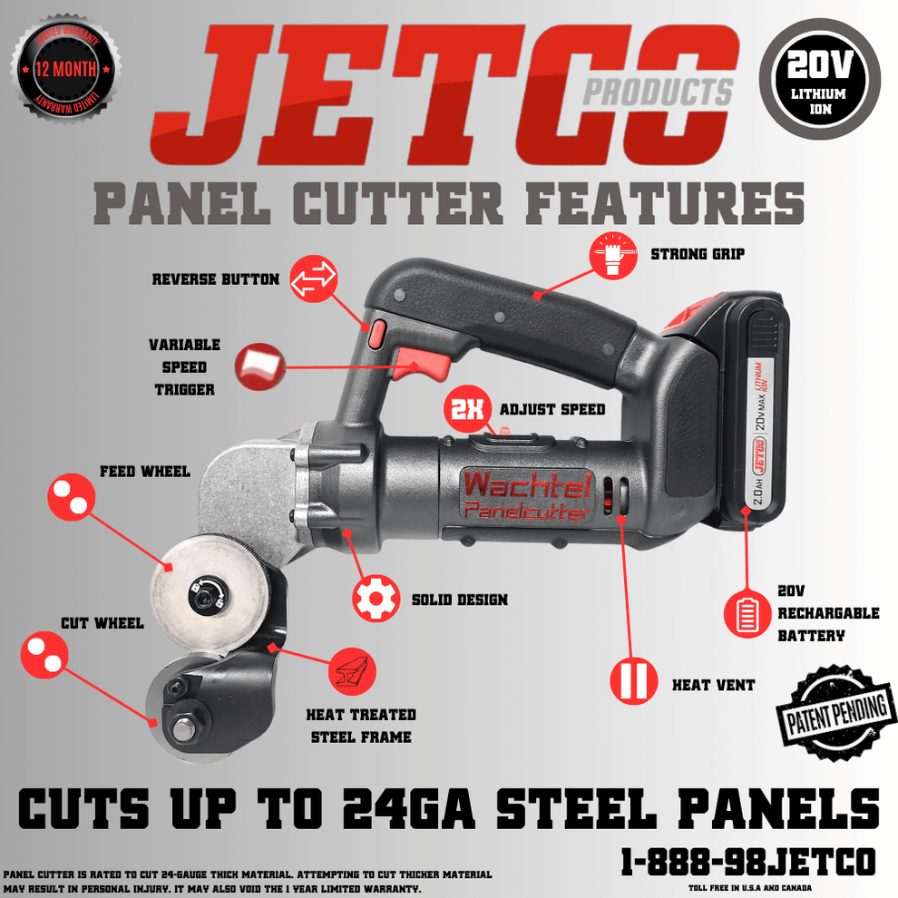 Wachtel Panel Cutter Tool Only - Precision Cutting Tool – JETCO PRODUCTS